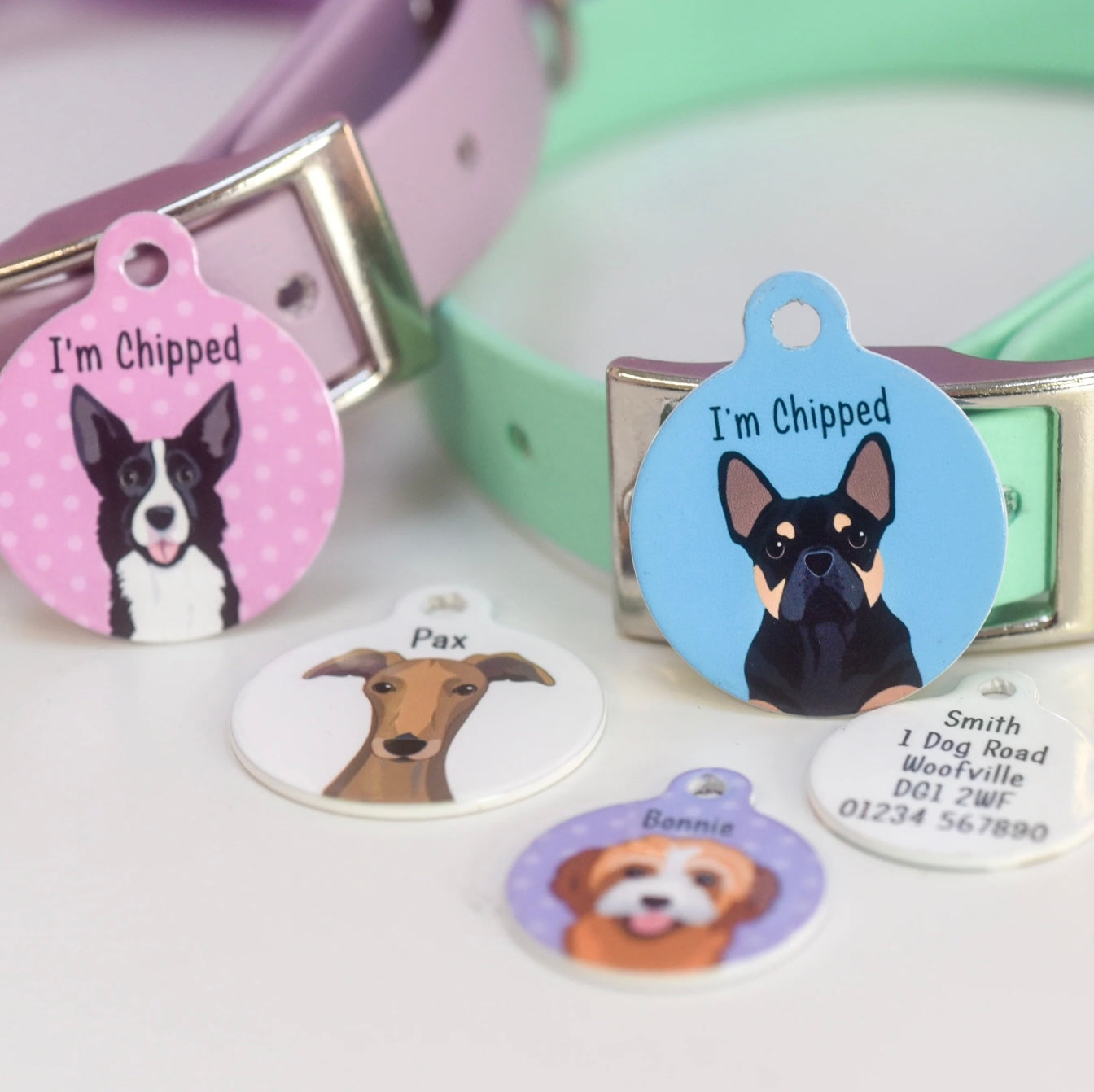 Hoobynoo Personalised Dog Tag - With Realistic Illustrations