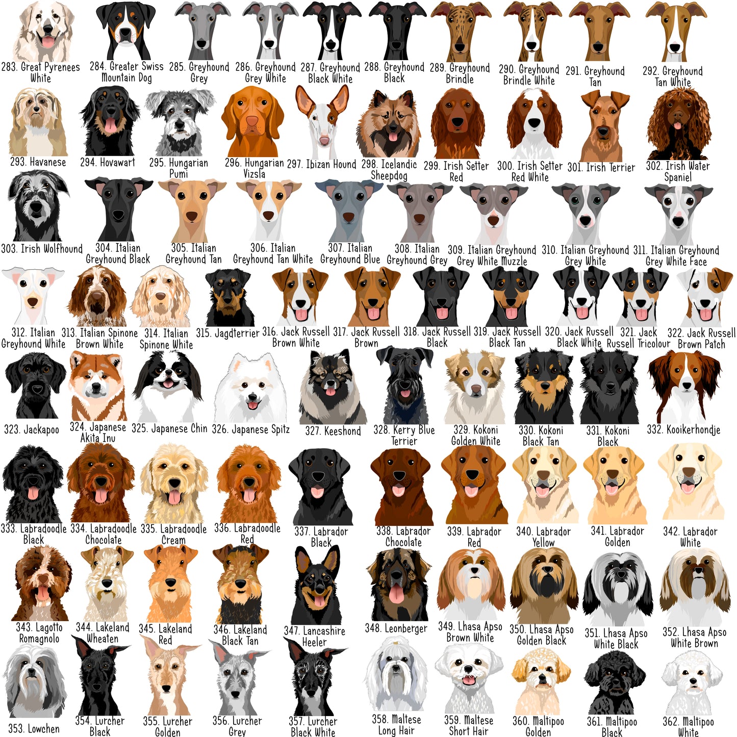 Hoobynoo Personalised Dog Tag - With Realistic Illustrations